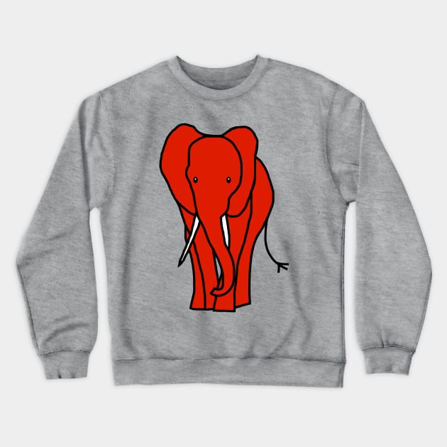 Red Elephant Minimal Line Drawing Crewneck Sweatshirt by ellenhenryart